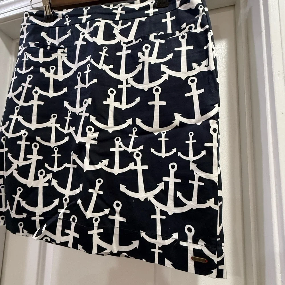 Hatley Nautical Anchor Navy & White Skirt Size 6